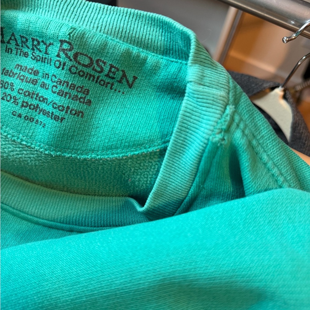 Embroidered Crest Crewneck Sweatshirt in Teal - Picture 10 of 10